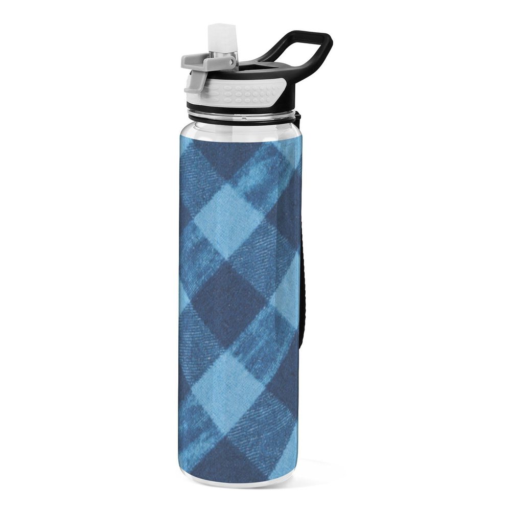 EtherSpher Blue Grid Designed sports water bottle for journal portable working Home Office Patio
