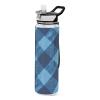 EtherSpher Blue Grid Designed sports water bottle for journal portable working Home Office Patio view 1