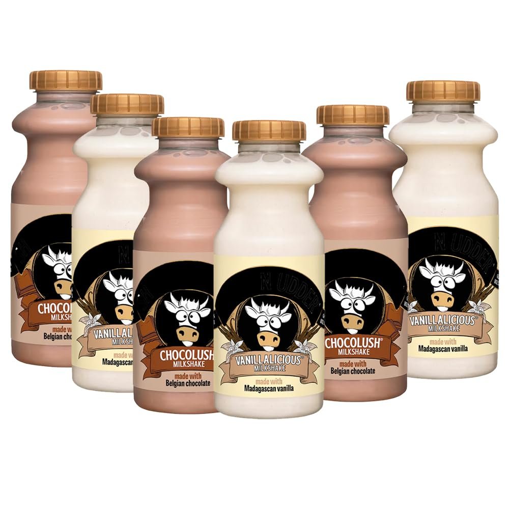 Chocolush, Vanillalicious Mixed Milkshake Bottles 330ml (6 x Bottles)