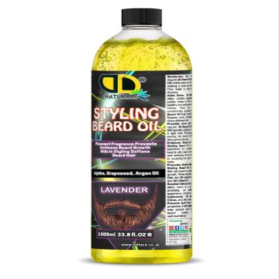 Styling Beard Oil with Lavender, Jojoba & Grapeseed For Reduces Itchiness & Soothes Skin, Moisturizes and Hydrates the Skin, Softens and Conditions the Beard (1000ml Cap)
