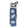 EtherSpher Lovely Blue ROCKETS Planet Designed plastic sports bottles baseball for travelling Unique design decor travelling Travel Home Office view 1