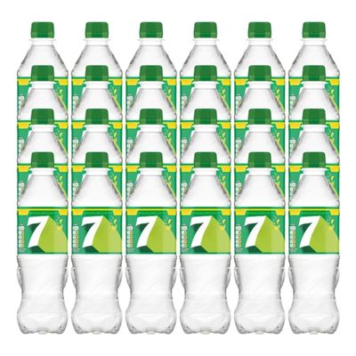 7 Regular Lemon and Lime Flavoured Fizzy Soft Drink with Sugars and Sweetners Carbonated Soda Free From Artificial Colours and Preservatives 500ml Bottles No Caffeine Recyclable (Pack of 24)