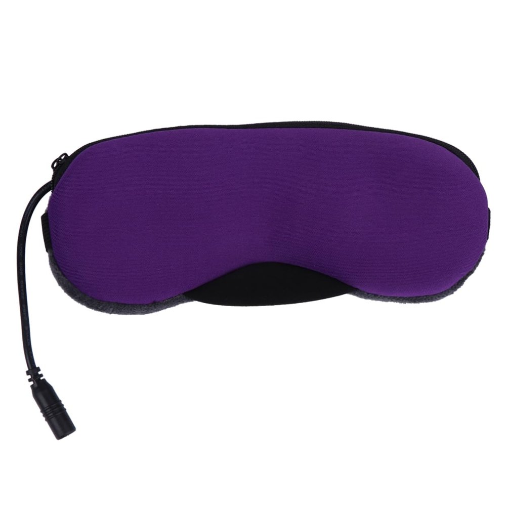 CALLARON USB Charging Heated Eye Mask for Sleep with Cloth Material, Purple Colour, Designed to Remove Dark Circles and Provide Protective Eye Relief During Rest