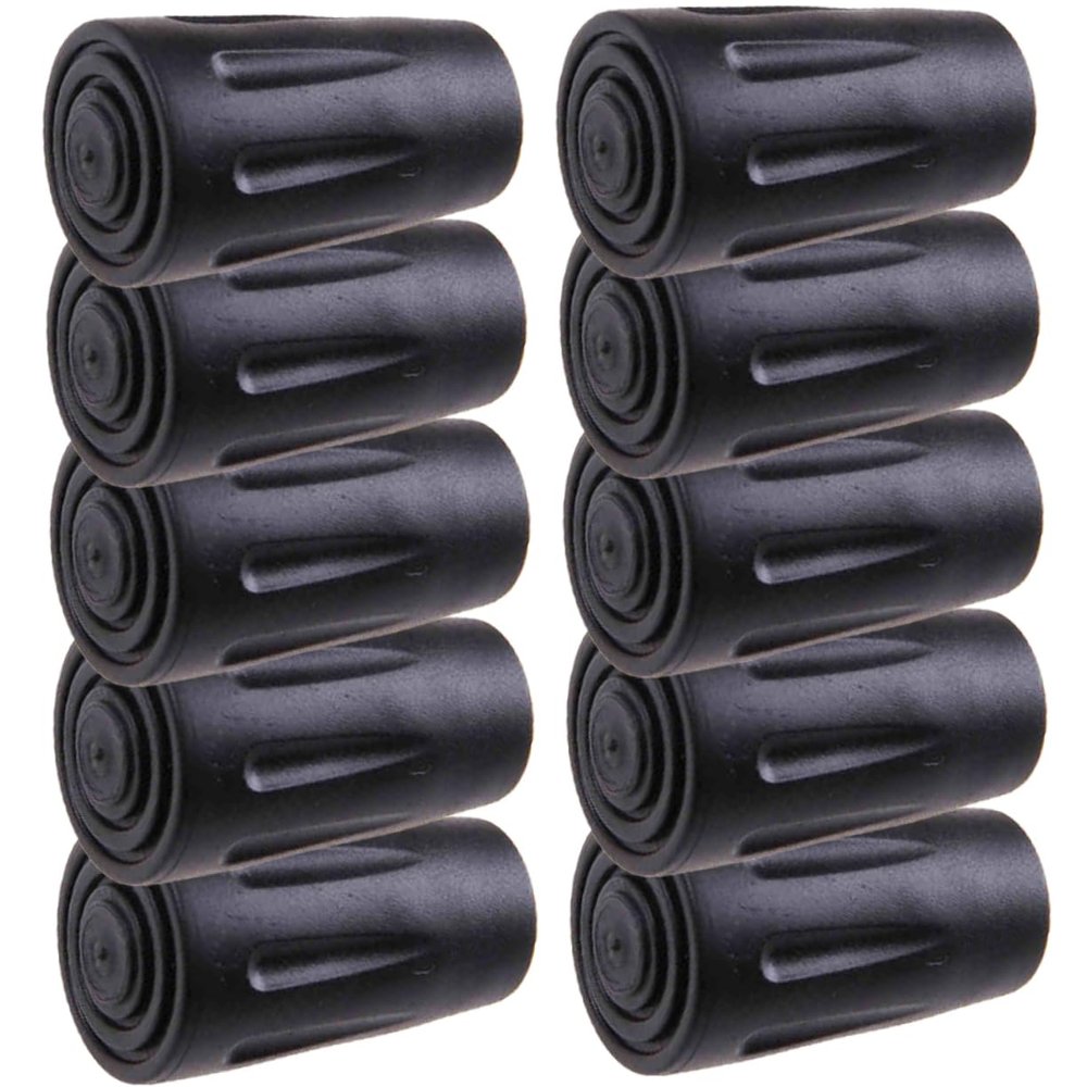10Pcs Rubber Tips for Trekking Poles Skid Crutch Foot Covers for Hiking Climbing and Camping Accessories Durable Lightweight Shockproof Protection