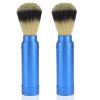 2PCS Travel Shaving Brush, Badger Hair Shaving Brush Aluminum Portable Facial Foaming Grooming Tool for Men Shave Beard Bathroom Supplies view 1