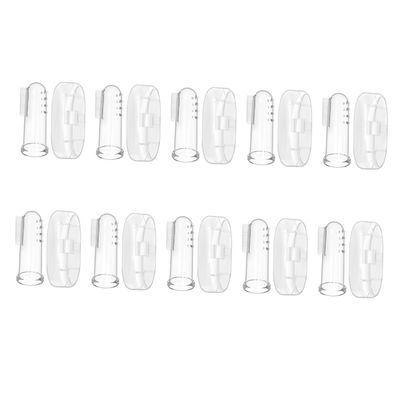 SECFOU 10 Sets Baby Finger Toothbrushes for Infant and Toddler, Silicone Material with Double-Sided Design, Massage Gums and Relieve Teething Discomfort, Includes Storage Cases for Easy
