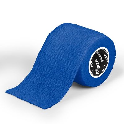 FORZA Cohesive Bandage & Sock Tape | 200% Stretch, Self-Adhesive, SweatResistant Compression Wrap | Multiple Sizes & Colours (Blue (5cm x 4.5m), Pack of 48)