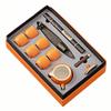 HUMOCHUSON Ceramic Chinese Ancient Style Lonely Boat Incense Tea Set Combination Gift Box - Orange Gift Box + Orange Tea Set view 1