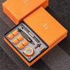 HUMOCHUSON Ceramic Chinese Ancient Style Lonely Boat Incense Tea Set Combination Gift Box - Orange Gift Box + Orange Tea Set view 2