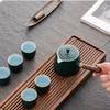 HUMOCHUSON Ceramic Chinese Ancient Style Lonely Boat Incense Tea Set Combination Gift Box - Orange Gift Box + Orange Tea Set view 3