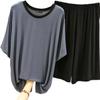 2-Piece Mens Shorts Pajama Sets Summer Short Sleeve Henley Modal Shorts Pjs Set with Henley Top Lounge Set(Grey,5X-Large) view 1