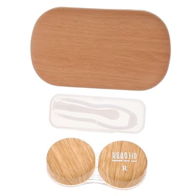 DINHEAROM Portable Contacts Lens Holder Case with Good Sealing Performance and Leather Lining, Lightweight Dual Compartment Eye Lens Case for Travel Storage and Leak Prevention
