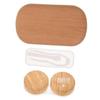 DINHEAROM Portable Contacts Lens Holder Case with Good Sealing Performance and Leather Lining, Lightweight Dual Compartment Eye Lens Case for Travel Storage and Leak Prevention view 1