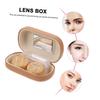 DINHEAROM Portable Contacts Lens Holder Case with Good Sealing Performance and Leather Lining, Lightweight Dual Compartment Eye Lens Case for Travel Storage and Leak Prevention view 3