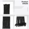 10 Pcs 8 Inch Black Dreadlock Extensions, Human Hair, Handmade for Realistic Texture, Quick & Simple Attachment view 3