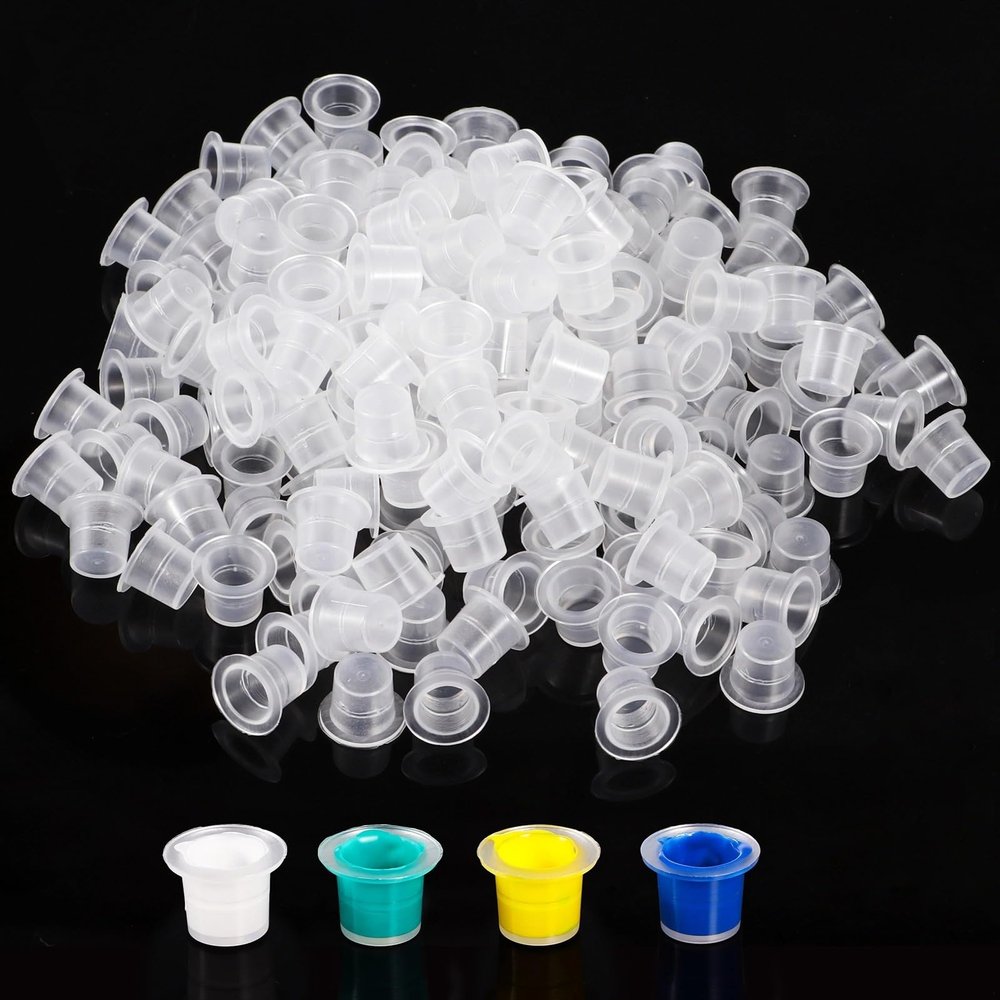 1000 Pcs Body Marking Ink Caps, Disposable 0.47 Makeup Containers, Pigment Ink Cups, Skin Art Supplies