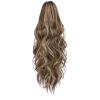 18-Inch Curly Clip-in Ponytail Extension, Light Brown with Golden Highlights, Synthetic Wavy Hair for Volume view 1