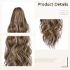 18-Inch Curly Clip-in Ponytail Extension, Light Brown with Golden Highlights, Synthetic Wavy Hair for Volume view 3