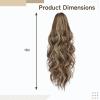 18-Inch Curly Clip-in Ponytail Extension, Light Brown with Golden Highlights, Synthetic Wavy Hair for Volume view 4