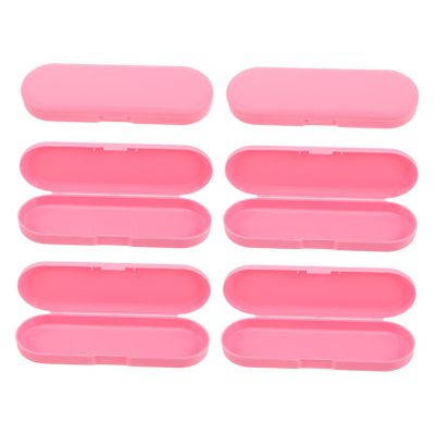 Beavorty 6pcs Pink Plastic Lidded Storage Boxes for Small Accessories