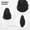 18 Black Water Wave Claw Clip Ponytail Extension for Black Women, Synthetic Fiber with High-Heat Resistance for Realistic Look view 3