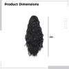 18 Black Water Wave Claw Clip Ponytail Extension for Black Women, Synthetic Fiber with High-Heat Resistance for Realistic Look view 4