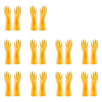 10 Pairs Of Pvc Cleaning Gloves Waterproof Wear-resistant Non-slip Latex Material Housework Laundry Washing Dishes Kitchen for Medical, Cooking, Cleaning, Multi Use(Oxford Yellow x10,78*92cm)