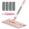 Yhsioaklo Flat Floor Broom | Kitchen Broom with 4 Washable Sponges | Telescopic Handle, 360 Rotatable Cleaning Tool for Kitchen Bathroom Hard Surfaces view 1