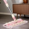 Yhsioaklo Flat Floor Broom | Kitchen Broom with 4 Washable Sponges | Telescopic Handle, 360 Rotatable Cleaning Tool for Kitchen Bathroom Hard Surfaces view 3