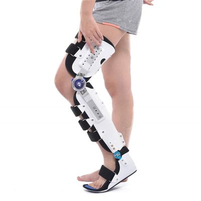 Hinged Rom Knee Foot Support Brace, Adjustable Post Orthosis Immobilizer Protector, Full Leg Stabilizer Splint For Both Legs