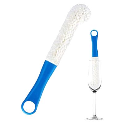 2 Pack Long Handle Wine Glass BrushCrystal Glass Cleaning BrushGlasses Brushes for Washing Glasses (10.24 Inch)