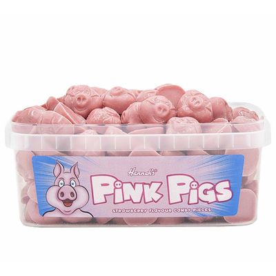 Hannah's Strawberry Flavour Pink Pig Shaped Chocolate - 600g Share Tub