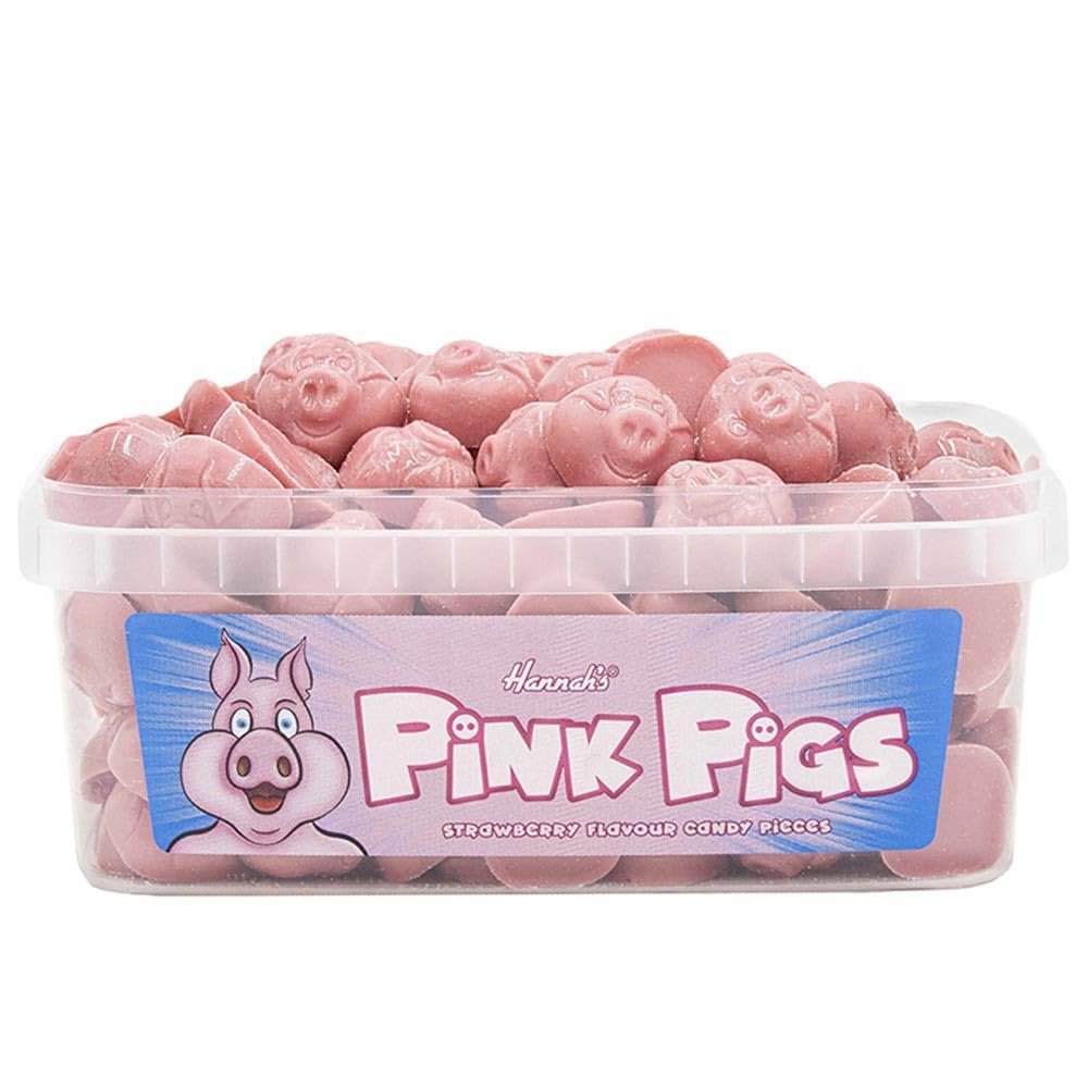 Hannah's Strawberry Flavour Pink Pig Shaped Chocolate - 600g Share Tub