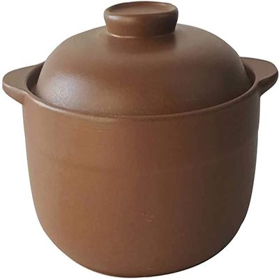 Casserole Dish with Lid, Unglazed Ceramic Heat Resistant Soup Pot for Pregnant Women, Gas Safe Stew Pot and Braising Pan