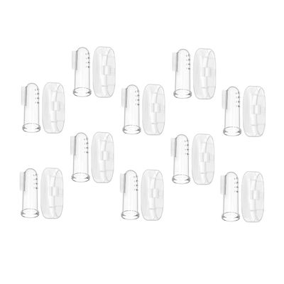 OUNONA 10sets Finger Toothbrush Cover Soft Silicone Oral Massager for Newborn Boy Girl Oral Cleaning Brush Teething Brush for Months
