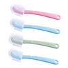FreshCart Basics 4Pcs Long Handle Plastic Cleaning Brush Versatile Laundry and Bathroom Washing Tool with Flexible Bristles for Home and Office Use and Storage view 1