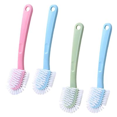 SAFIGLE 4pcs Shoe Cleaning Brush Set with Hanging Hook, Long Handle Multi-surface Washing Brushes for Household Shoe Stain Removal and Laundry Cleaning Tools Random Color