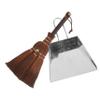 VALICLUD Mini Dustpan and Brush Cleaning Supply for Pet Litter and Poop, Lightweight Stainless Steel and Wood with Coir, Non-Slip Short Handle, for Cat House and Pet Cleaning view 1