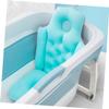 Non-slip Bath Seat Bathtub Cushion Folding Blue Polyester view 3