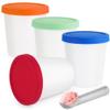 yeeplant 4-Pack 1 Quart Ice Cream Storage Tubs With Lids And Scoop, Reusable Containers For Homemade Ice Cream, Sorbet, Freezer Safe view 1