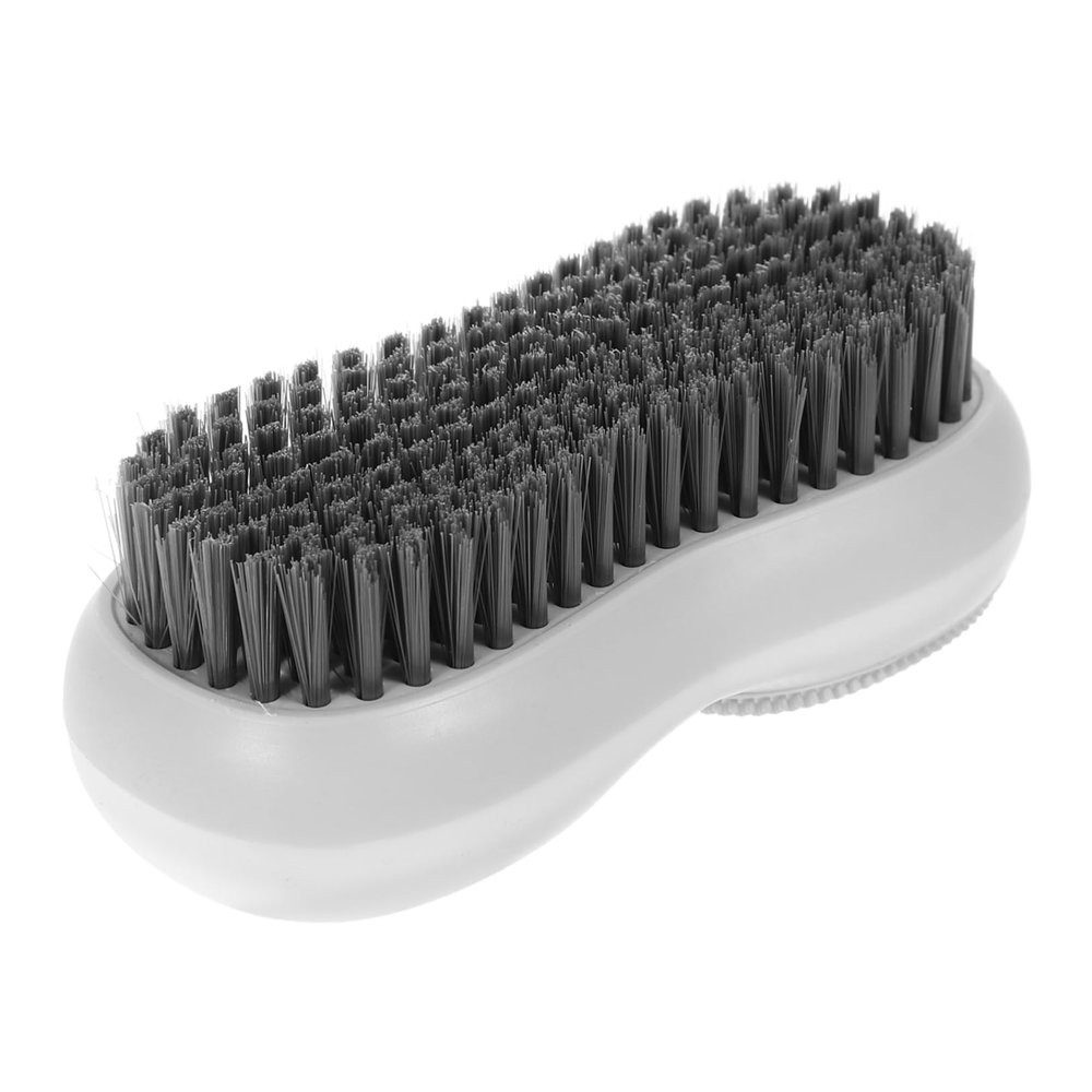 Homoyoyo Double-sided Laundry Scrub Brush with Soft Bristles for Clothes and Shoes, Easy to Store and Hand-friendly Cleaning Brush for Office and Bathroom Use, White Abs Material
