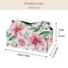 2 pack Pink Flowers with Leaves Tissue Box Cover, Decorative Tissue Box Dispenser for Bathroom, Parlors, Office, Bedroom Dresser, Vanity Countertop, Nightstand, Car, and Desk view 4