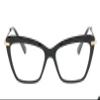 QINZHENZ Blue Light Blocking Computer Readers Anti Glare Reading Glasses HD Flat Light Mirror Cat-Eye Big Frame Eyewear(Black,+300) view 2