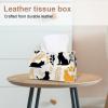 2 pack Cats on a White Background Tissue Box Cover, Decorative Tissue Box Dispenser for Bathroom, Parlors, Office, Bedroom Dresser, Vanity Countertop, Nightstand, Car, and Desk view 2