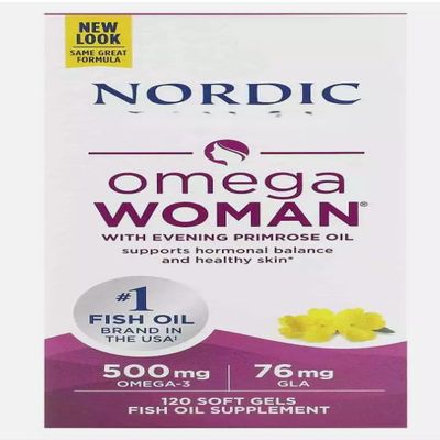 Nordic's Fish Oil Omega-3, Woman 500 mg,Non-GMO, Gluten Free, 120 Softgels