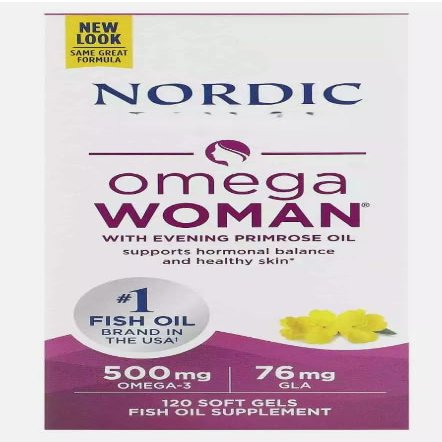 Nordic's Fish Oil Omega-3, Woman 500 mg,Non-GMO, Gluten Free, 120 Softgels