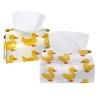 2 pack Yellow ducklings on a white field Tissue Box Cover, Decorative Tissue Box Dispenser for Bathroom, Parlors, Office, Bedroom Dresser, Vanity Countertop, Nightstand, Car, and Desk