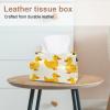 2 pack Yellow ducklings on a white field Tissue Box Cover, Decorative Tissue Box Dispenser for Bathroom, Parlors, Office, Bedroom Dresser, Vanity Countertop, Nightstand, Car, and Desk view 2