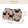 2 pack Cartoon Pug Dog Face Flower (3) Tissue Box Cover Leather Facial Tissue Dispenser Box Holder for Dresser Bathroom Decorative view 4