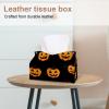 2 pack Halloween Pumpkins Bats Skull Tissue Box Cover, Decorative Tissue Box Dispenser for Bathroom, Parlors, Office, Bedroom Dresser, Vanity Countertop, Nightstand, Car, and Desk view 2